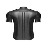 Noir Handmade Mens Sexy And Elegant Shirt With Front Pockets His Fetish
